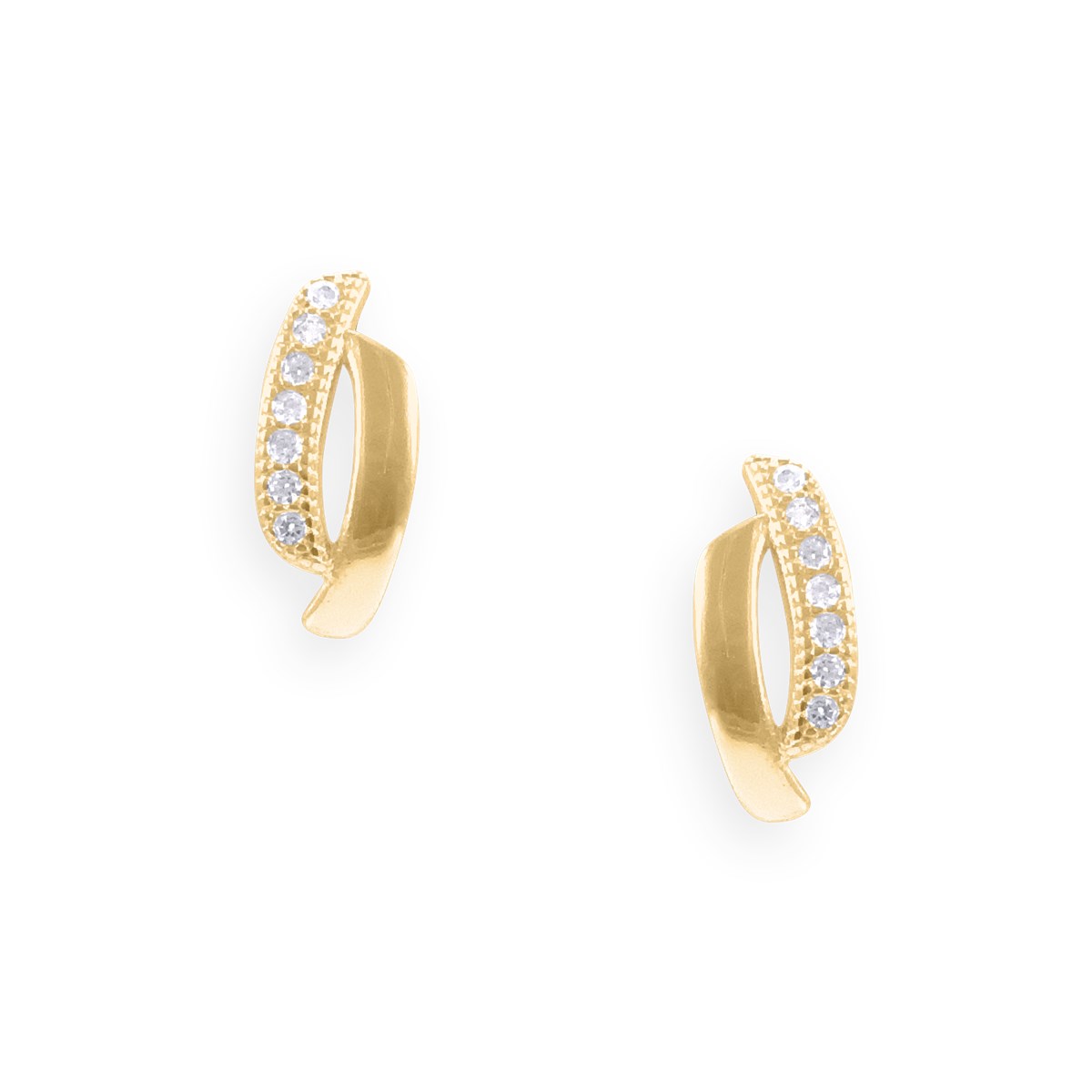 Boucles d'oreilles plaquées or avec oxydes de zirconium