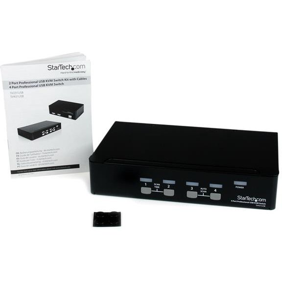 StarTech.com Commutateur KVM 4 Ports VGA USB, Montage en Rack - Switch KVM - 1920x1440