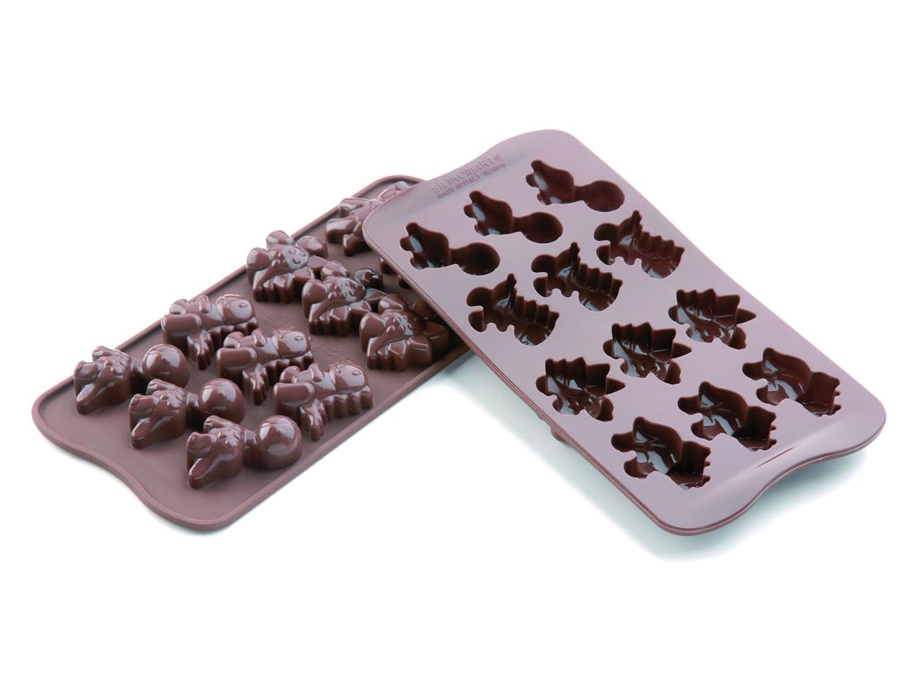 Moule silicone pour chocolat - 12 dinosaures - Easy Choc - Silikomart