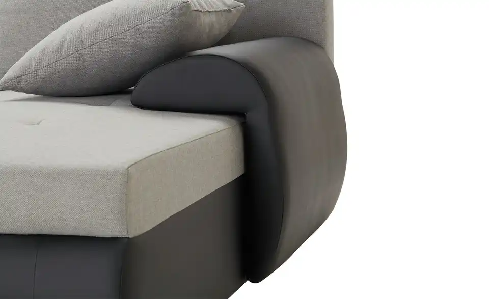 Ecksofa Emma rechts Schwarz, Hellgrau