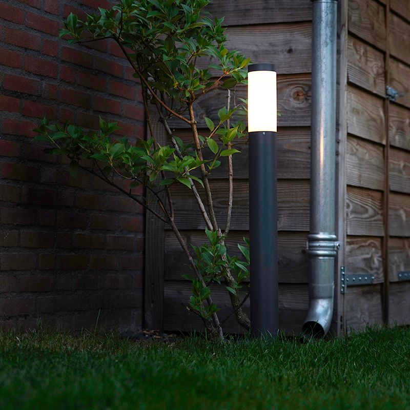Buitenlamp paal antraciet met opaal 80 cm IP44 - Rox