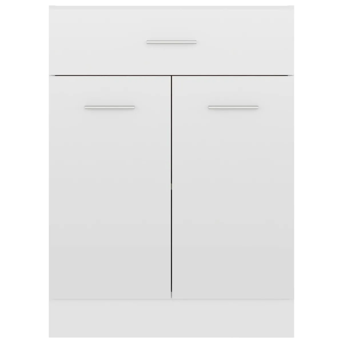 vidaXL Armoire Plancher à Tiroir Blanc Brillant