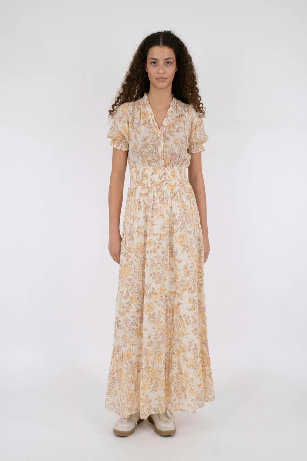 Neo Noir Kanza Rose Field Dress dusty yellow