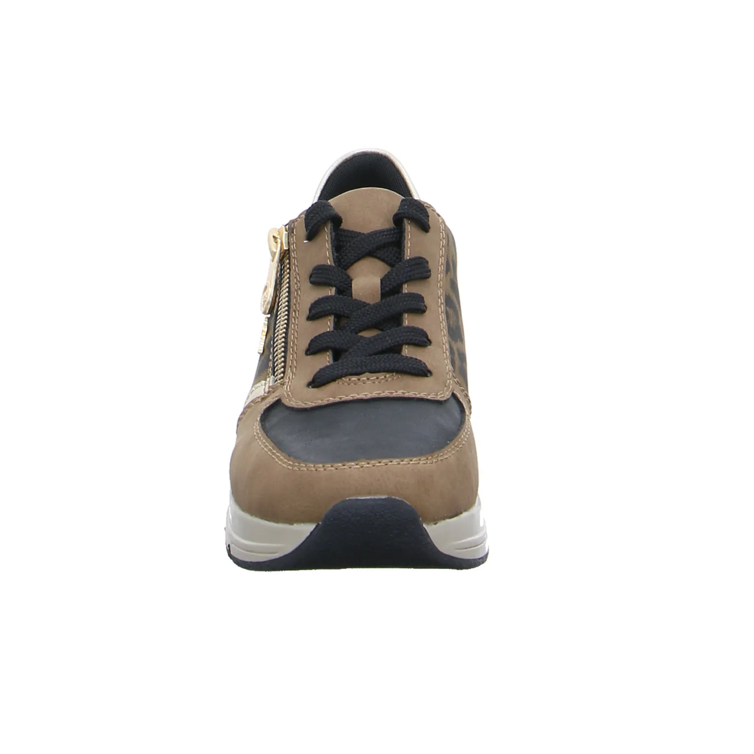 RIEKER Sneaker Beige Lederimitat  mit Wechselfussbett