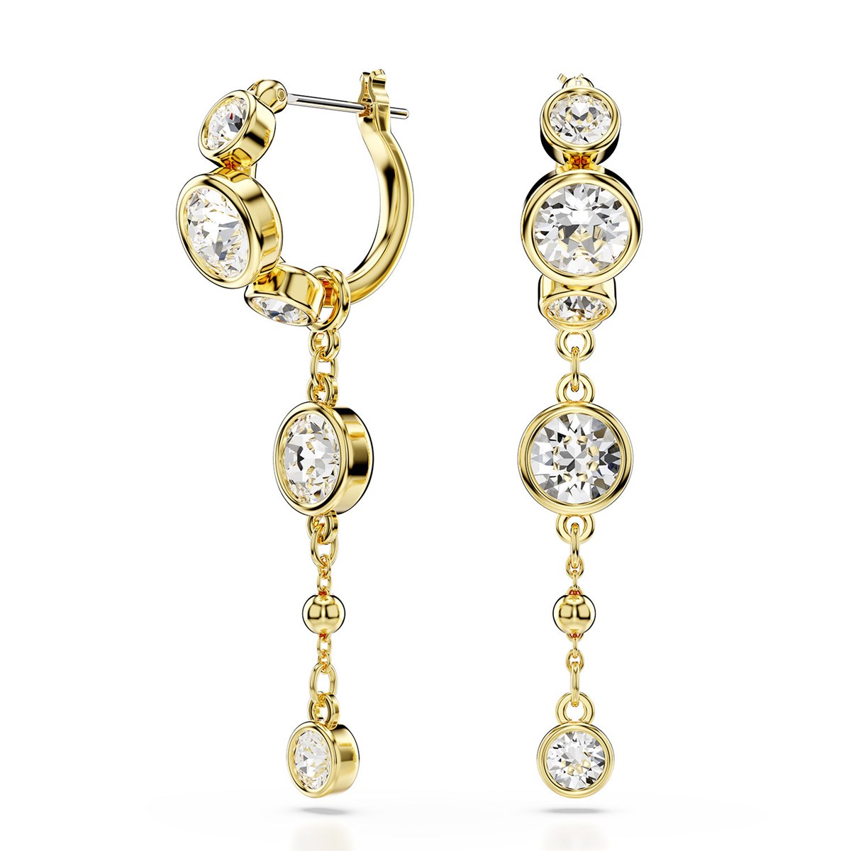 Boucles d'oreilles pendantes Swarovski Imberdorées