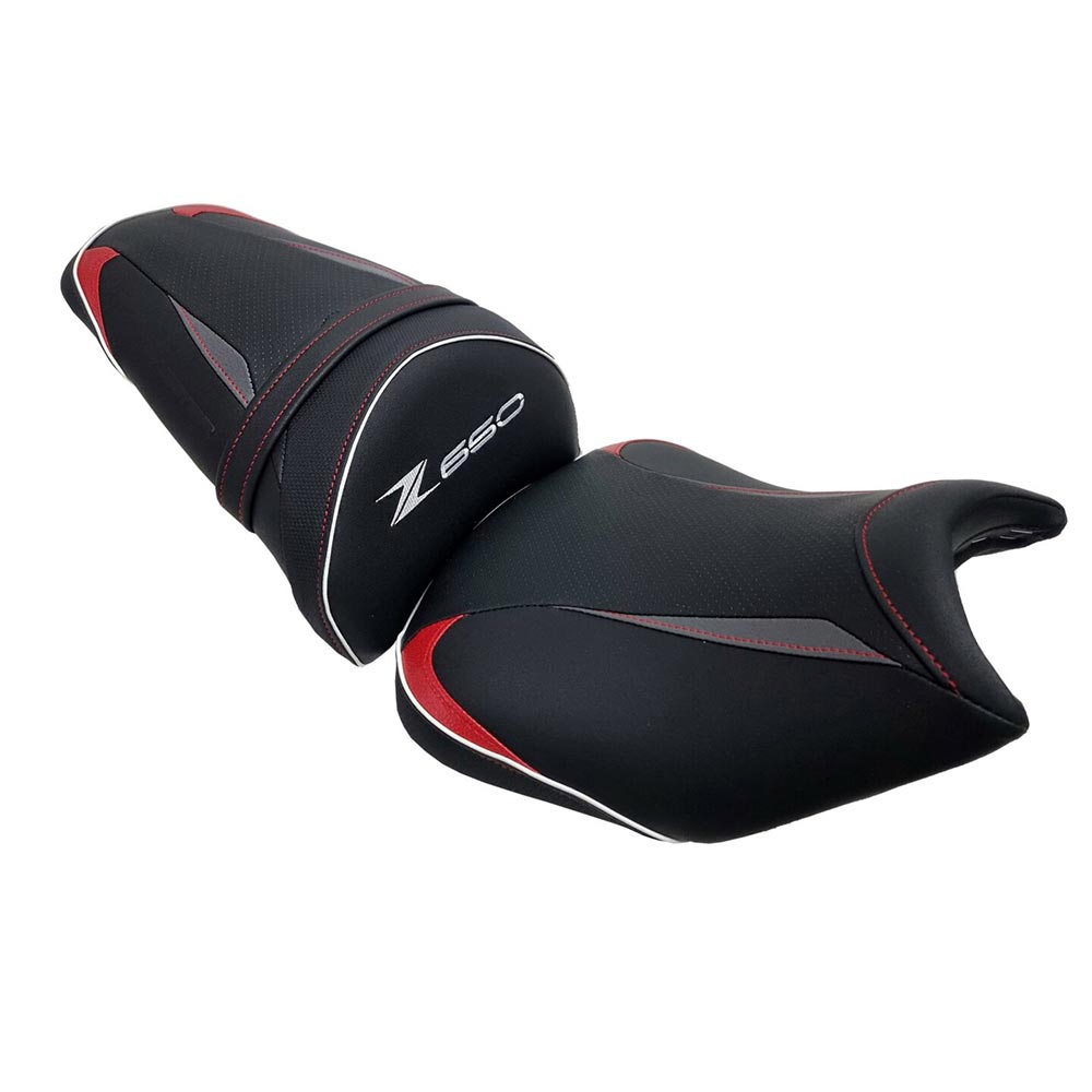 Bagster - Selle Ready Luxe série spéciale Kawasaki Z650 (2020-2023) Noir / Anthracite / Blanc / Rouge