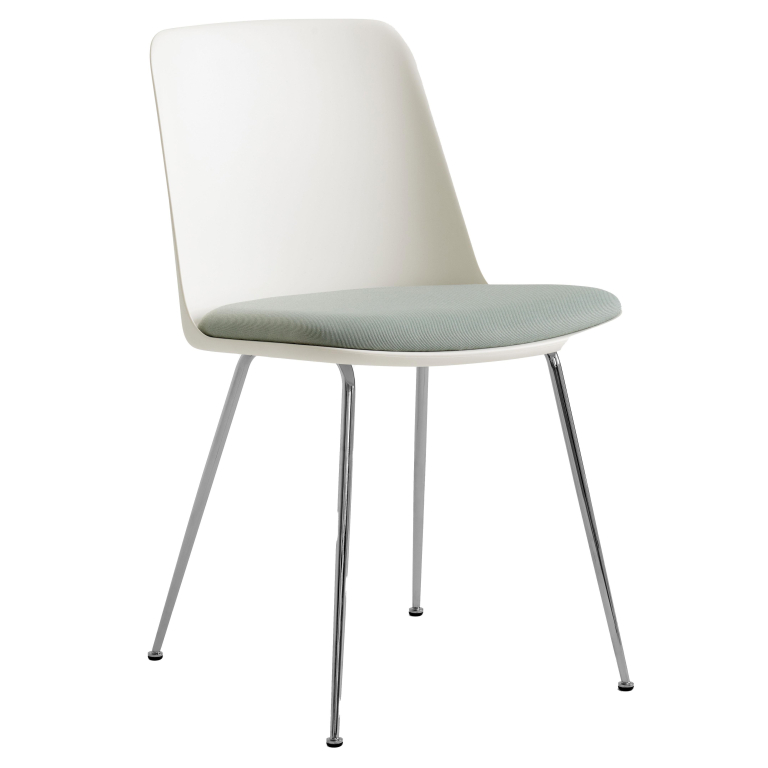&tradition Rely HW7 eetkamerstoel chroom onderstel White