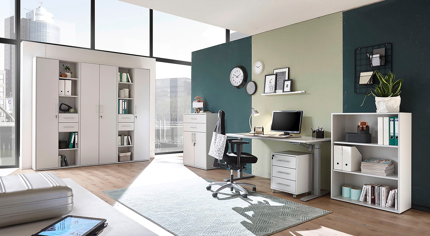 BEGA OFFICE Aktenregal »Pronto« Büroregal Lichtgrau, Bücherregal mit offenen Fächer