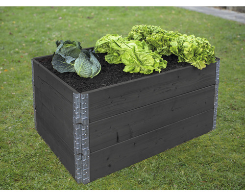 Modulair systeem voor verhoogde tuinbedden, palletframe, wanddikte 19 mm, 120 x 80 x 20 cm, antraciet