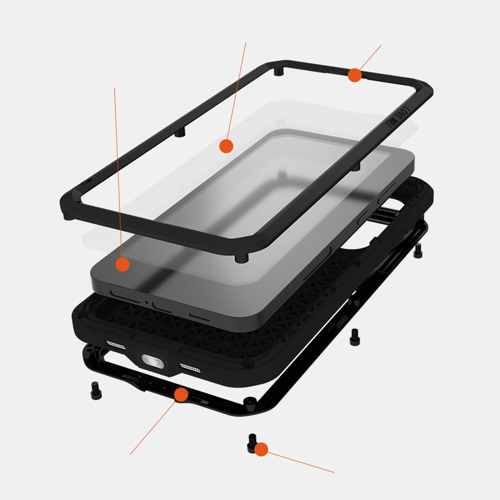 Samsung Galaxy S24  Plus Silikon Metall Outdoor Case   Panzerfolie - Schwarz