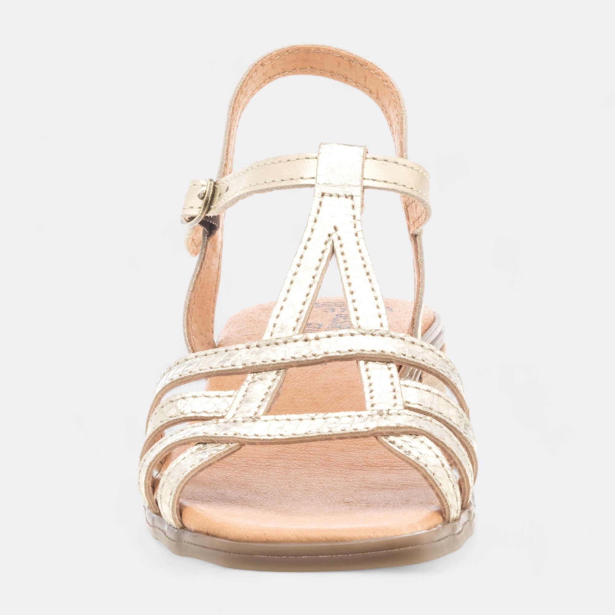 Nu-pieds Femme en cuir or