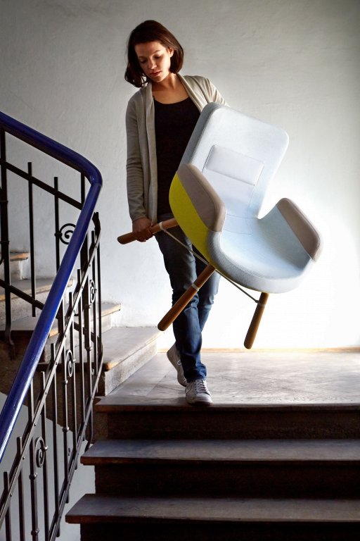 Vitra East River Chair fauteuil stofmix light