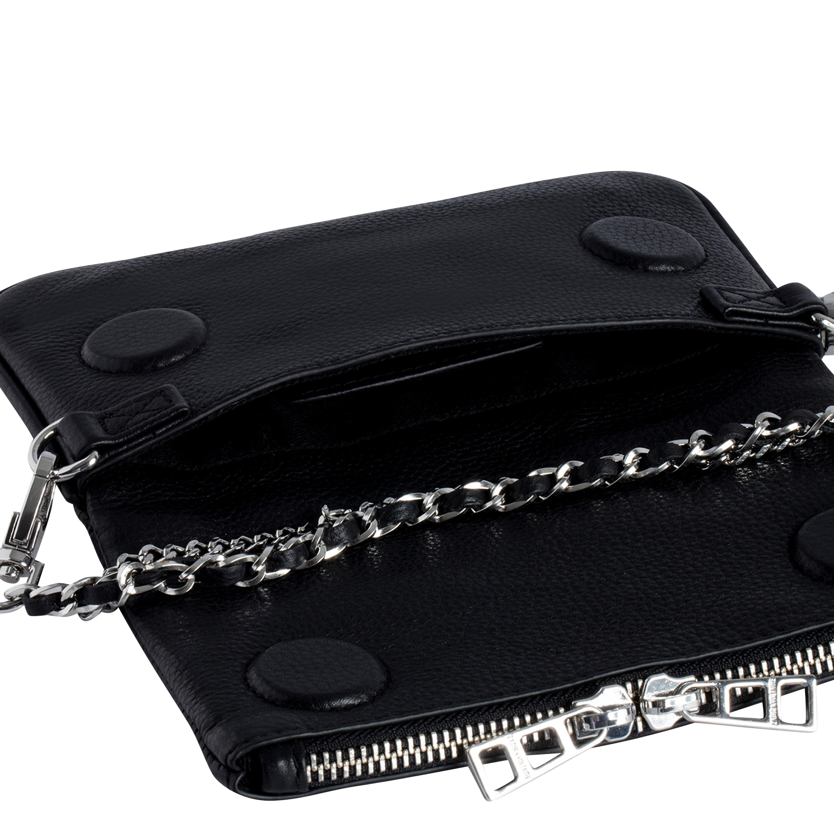 ROCK NANO - Sac épaule clouté en cuir | Noir