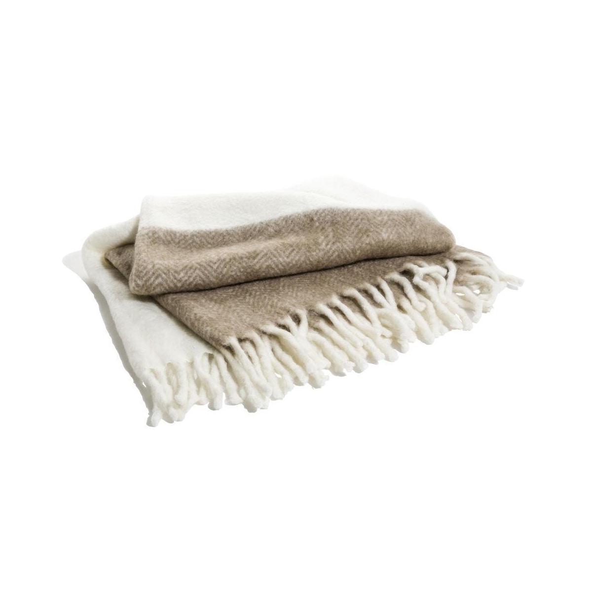 Kosta Linnewäfveri ullpläd natur, brun/beige