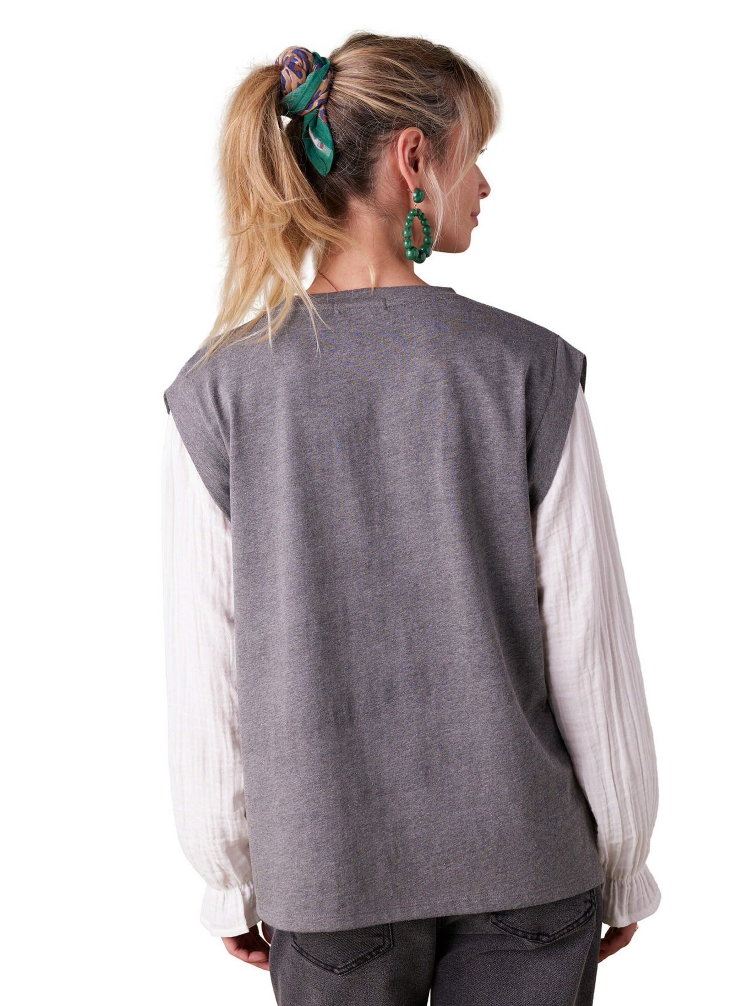 Envie de Fraise Bio-Kollektion: Umstands-Shirt , Materialmix mausgrau