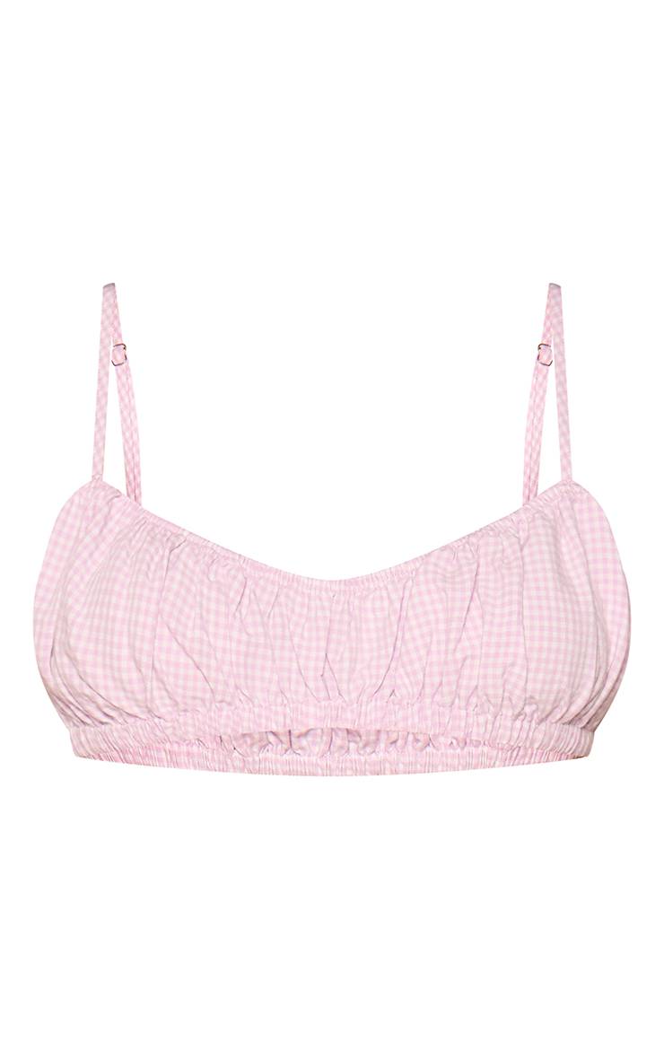 Lilas Ensemble Coordonné Brassière Froncée À Carreaux Vichy