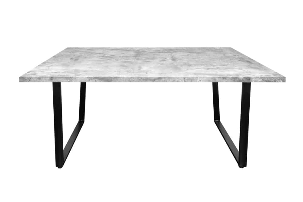 Moderner Esstisch LOFT 160cm grau Beton-Design schwarze Metallbeine Kufengestell Industrial