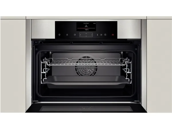 Neff N 90 C15FS22N0 - Ovn - med dampfunktion - til indbygning - niche - bredde: 56 cm - dybde: 55 cm - højde: 45 cm - med selv-rengøring - Klasse A  - rustfrit stål