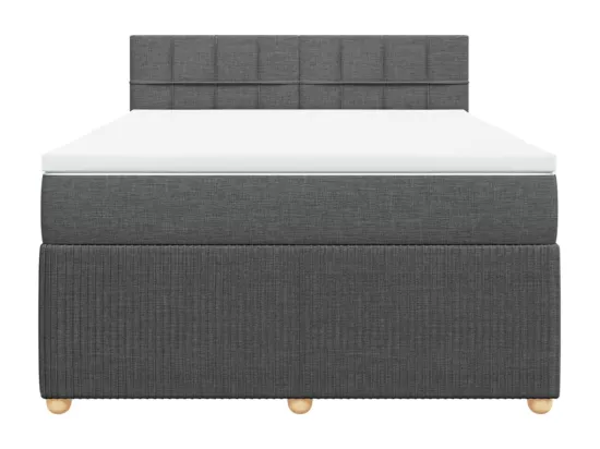 Sommier à lattes de lit avec matelas Gris foncé 140x190cm Tissu