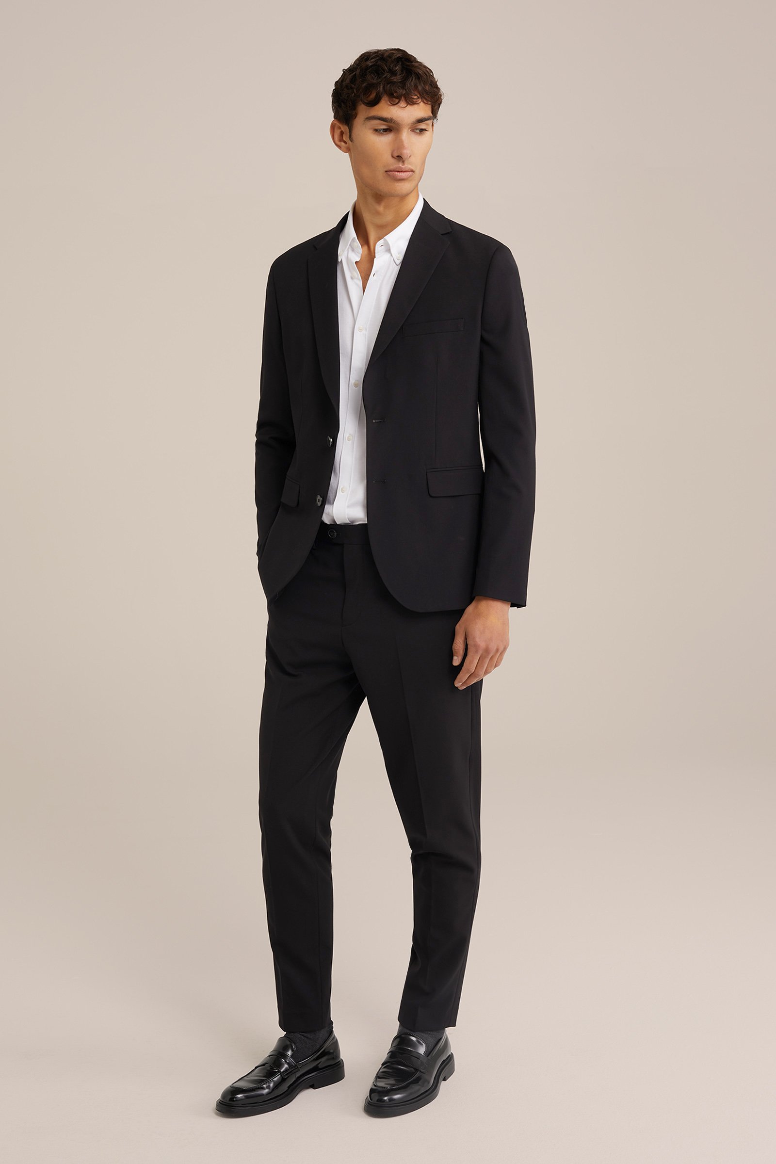 slim fit pantalon Fundamentals Zwart