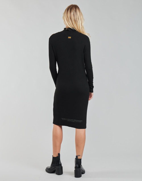 G-Star Raw - RIB MOCK SLIM DRESS - Noir