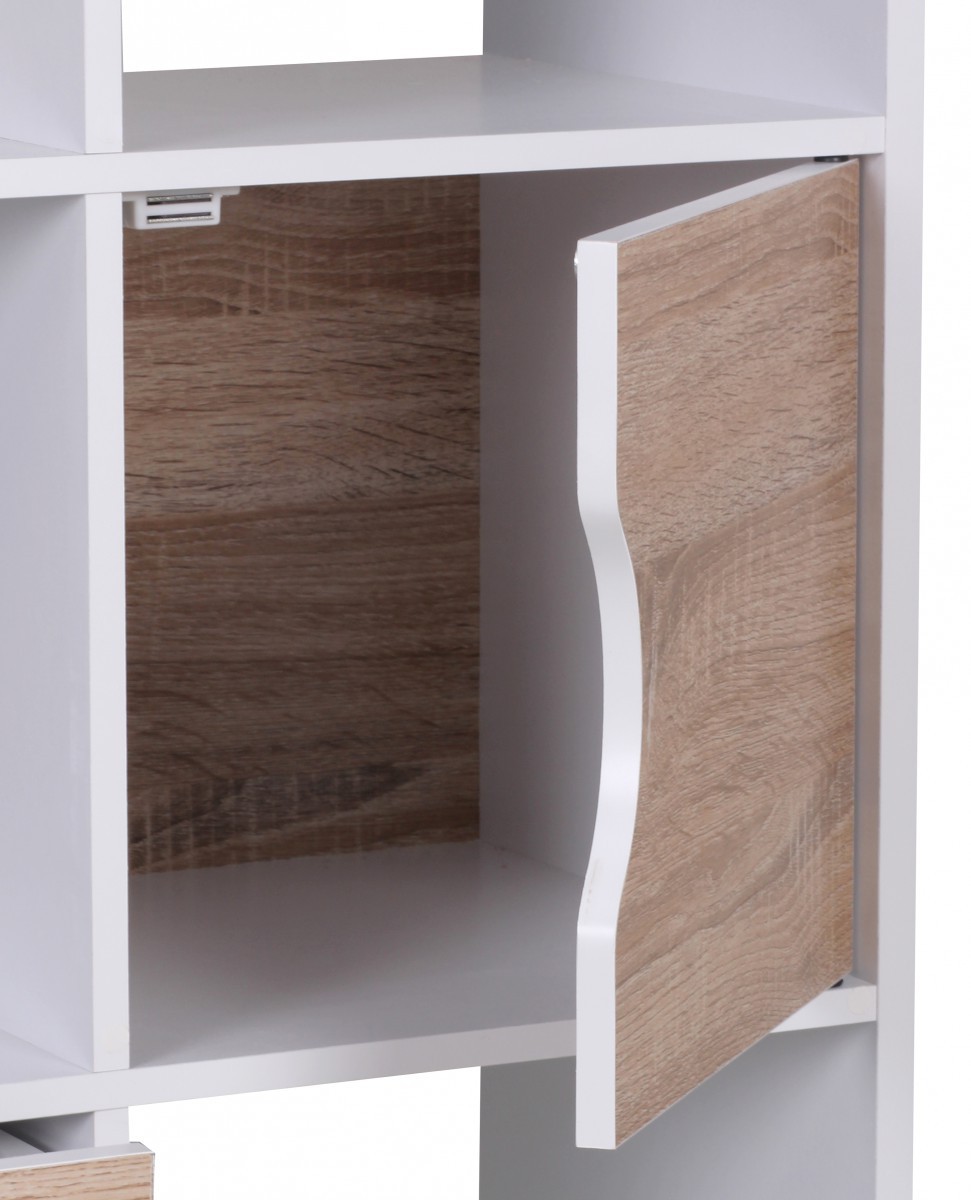 Regal - weiß - Sonoma Eiche - 8 Fächer - 60 cm breit