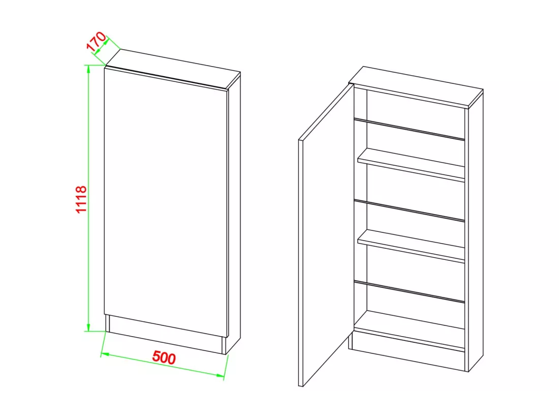 Armoire à chaussures Étagère à chaussures Fulisa L
