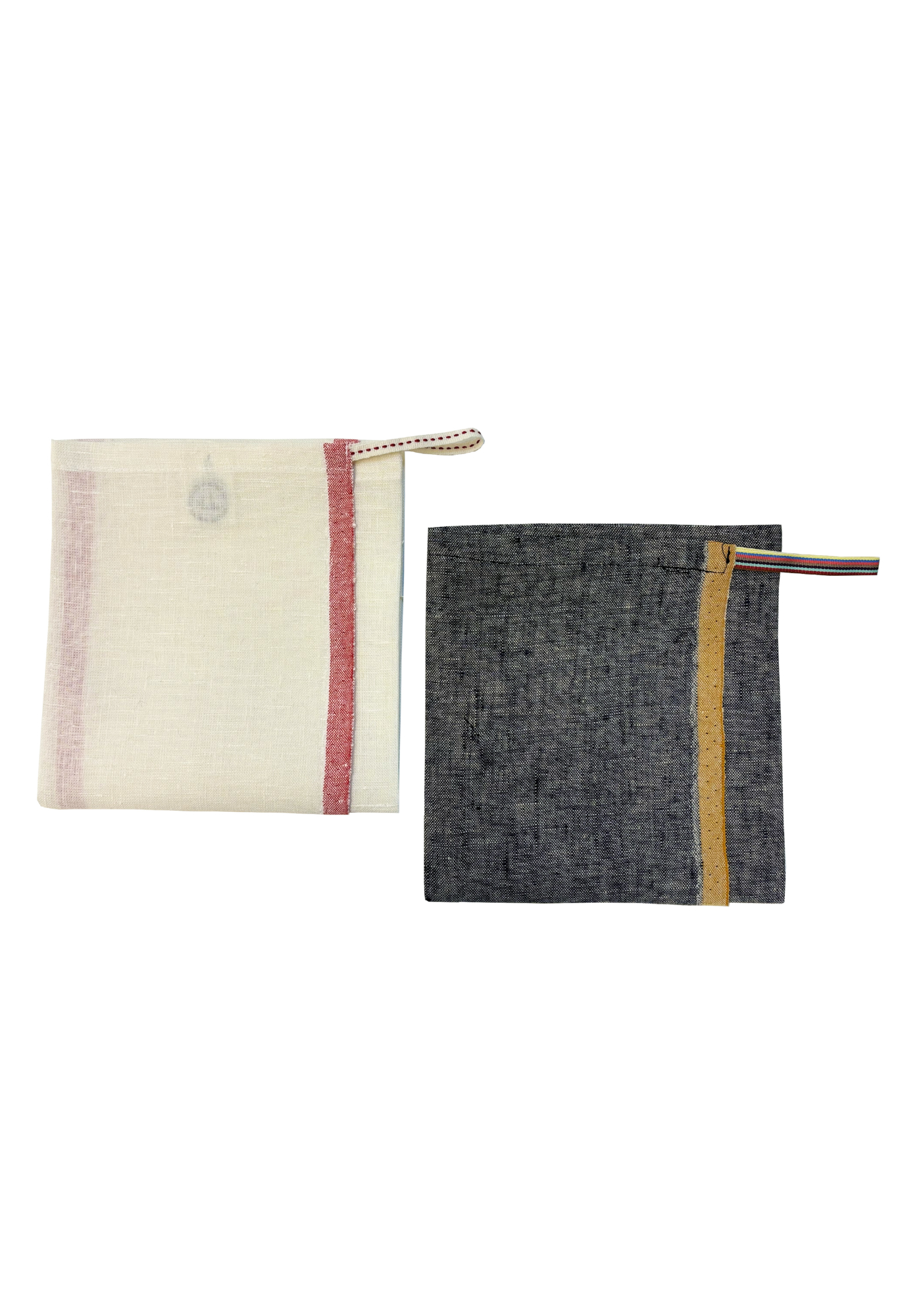 Circular Living 2er-Set Leinen-Küchentücher Weiss-Denim
