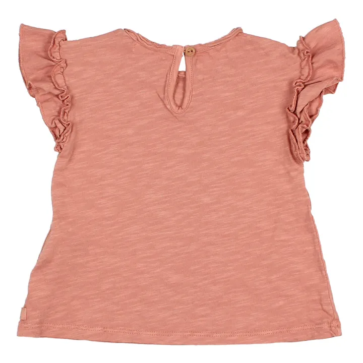 Búho T-Shirt Coton Bio Flamé Volants | Terracotta