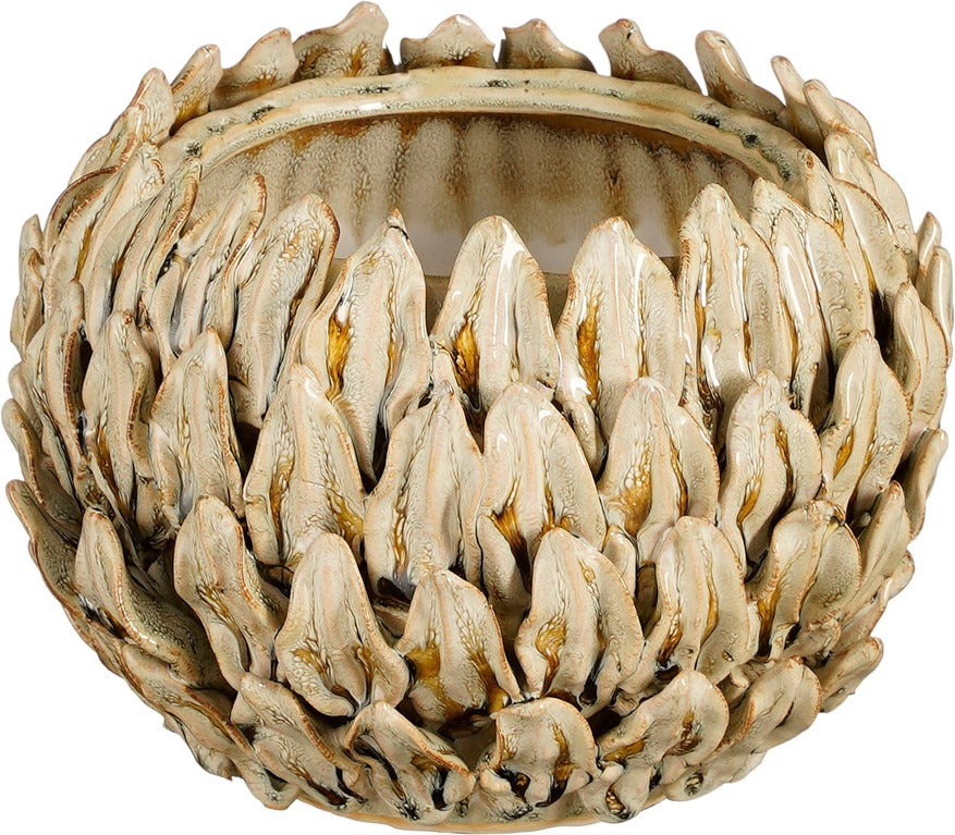 Mica Decorations bloempot Chico beige D 18 H 13 cm