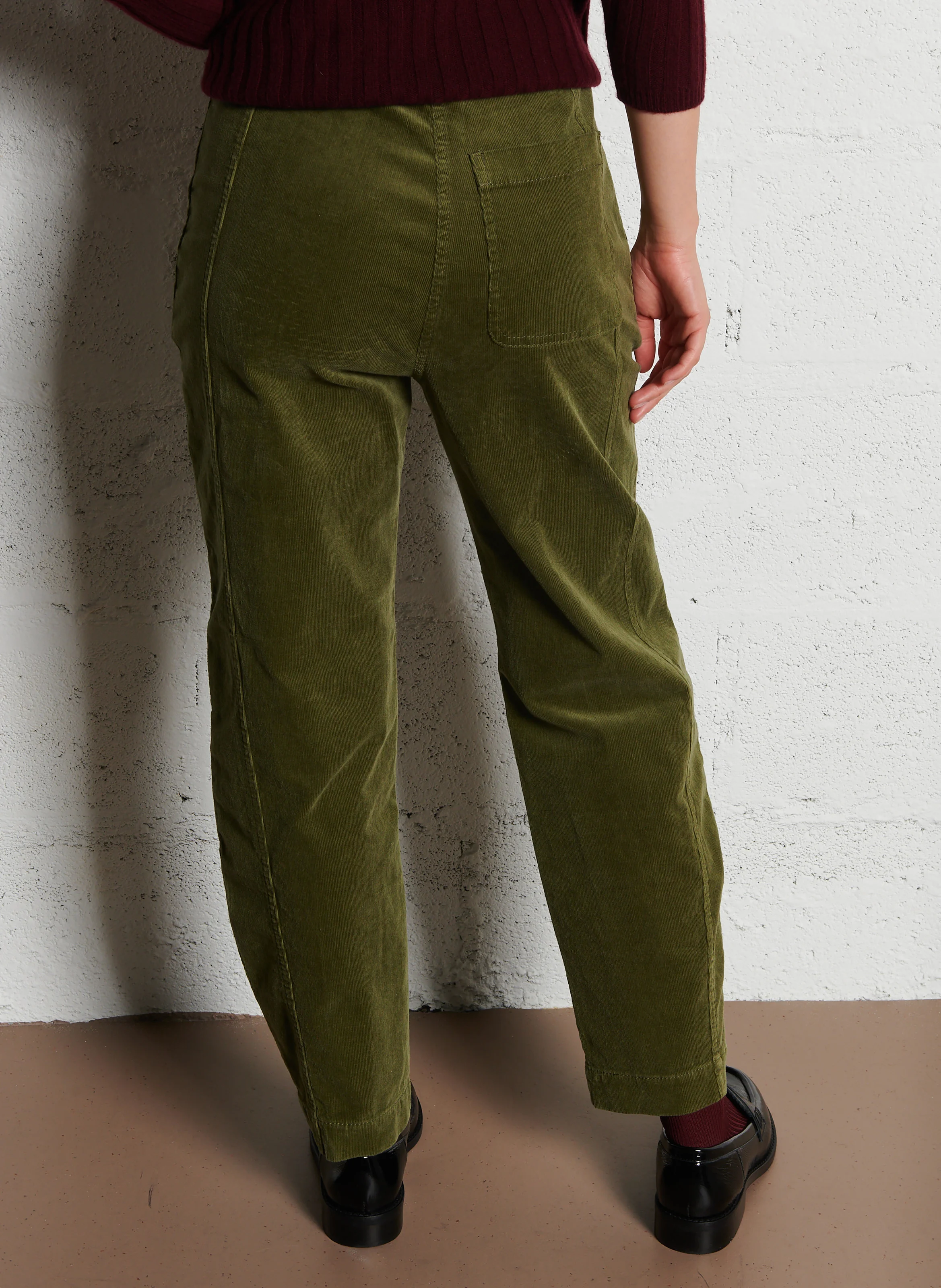 MARC - Pantalon carotte en coton mélangé| Kaki