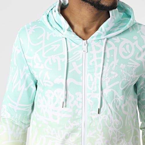 Sweat Zippé Capuche 2230158 Vert Clair Jaune Dégradé