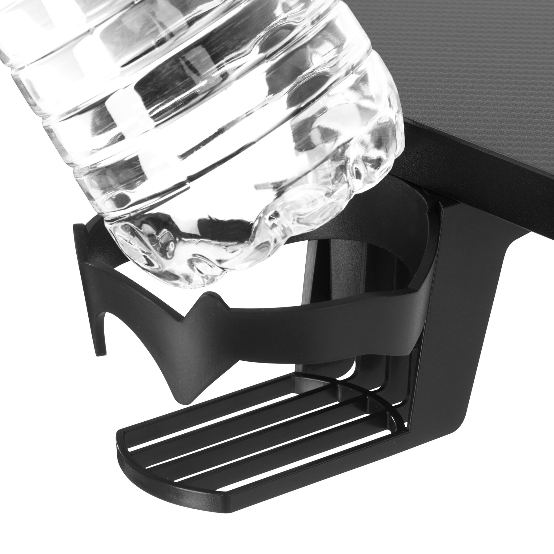 tectake® Schreibtisch, höhenverstellbar, Tischplatte in Carbon-Optik mit LED-Zierleisten, 1300 x 672 x 720 - 1210 mm