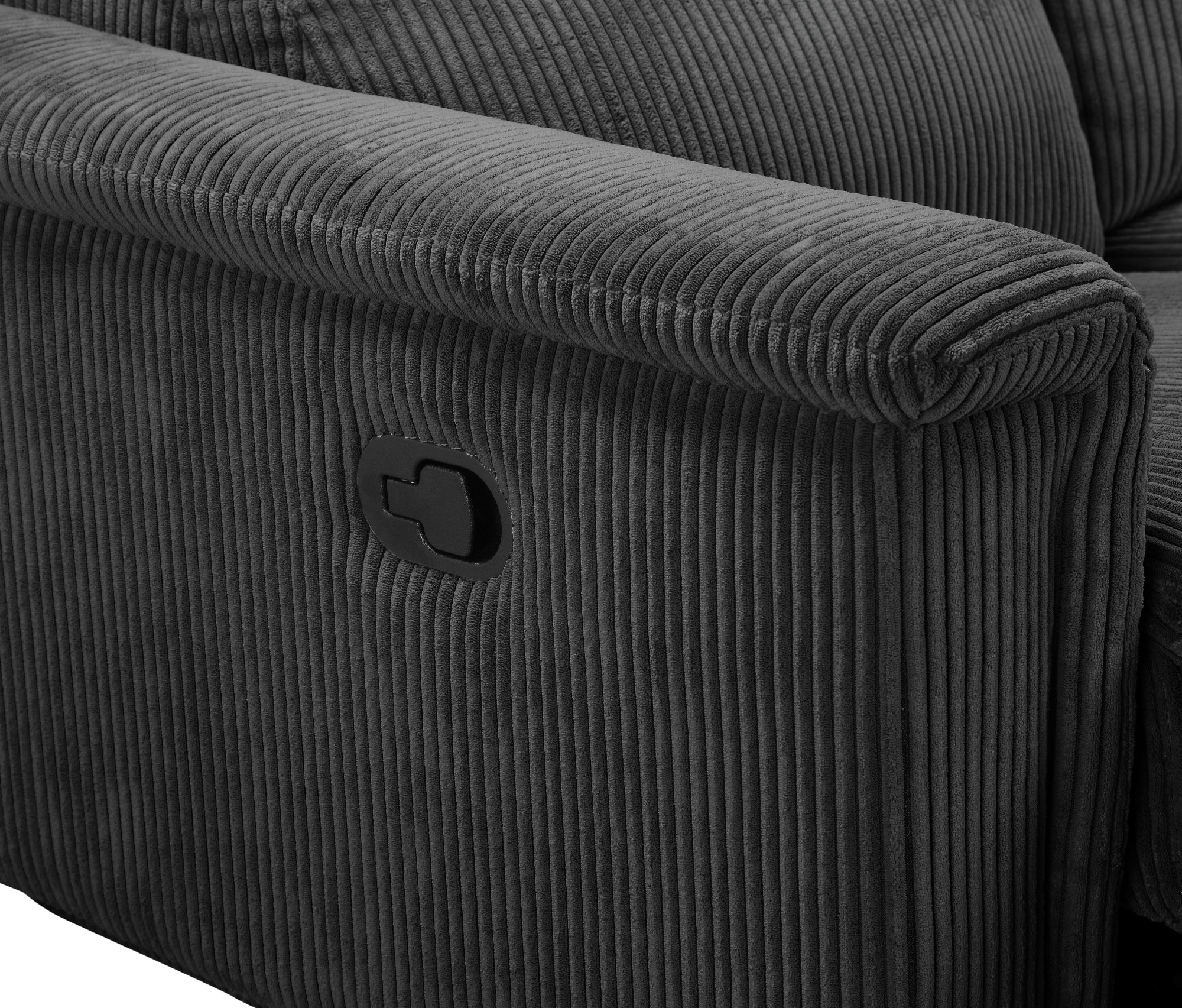 Home affaire 3-Sitzer »Lund Cord, mit manueller o. elektrischer Relaxfunktion in 2 Sitzen,« USB-C, Kopfteilverstellung, Breite 222 cm