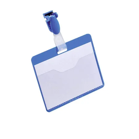 Durable 810606 Namensschild mit Clip, 60 x 90 mm, blau
