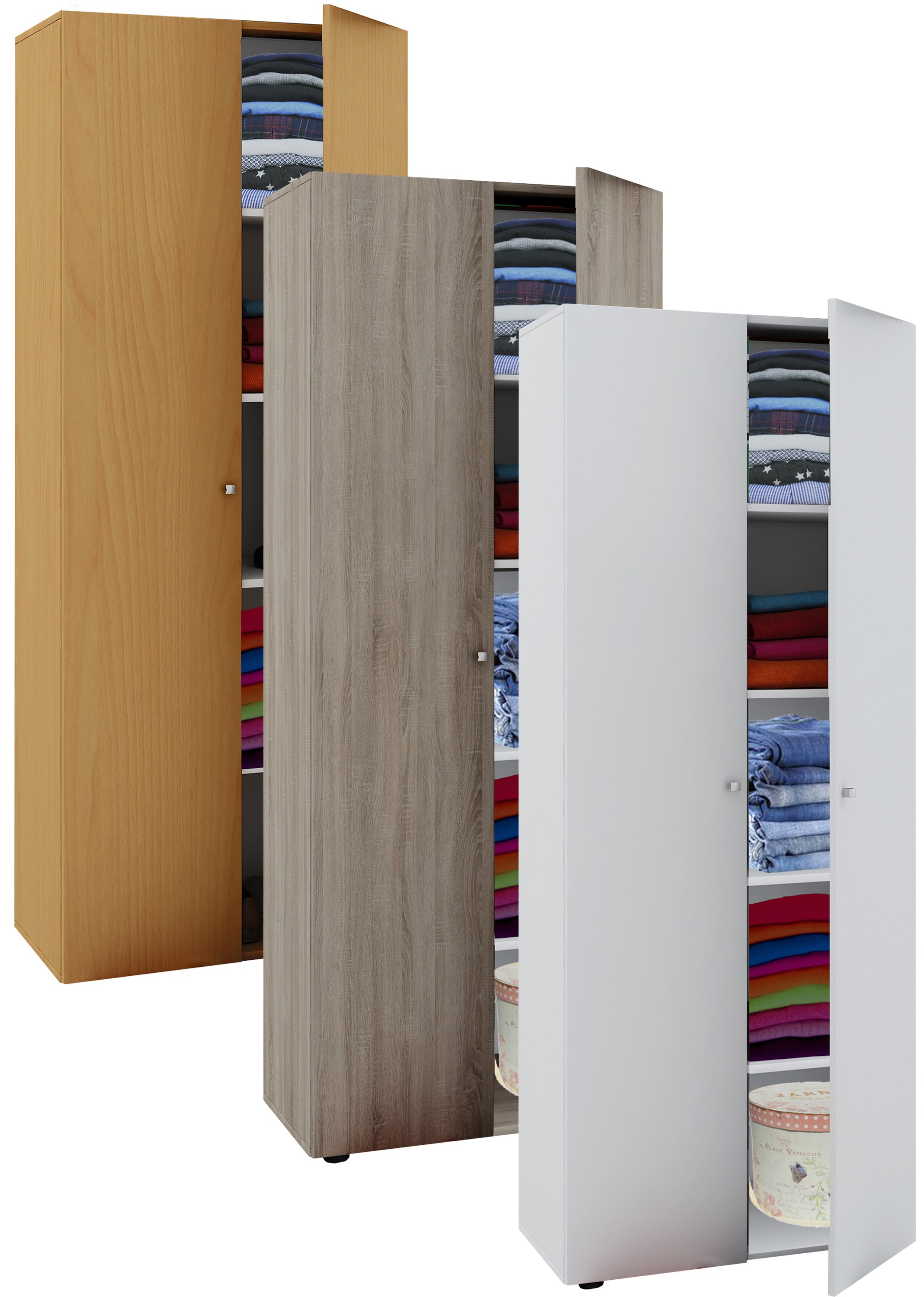 VCM Holz Kleiderschrank Jugendschrank Kinderschrank Schrank Vandol Drehtüren