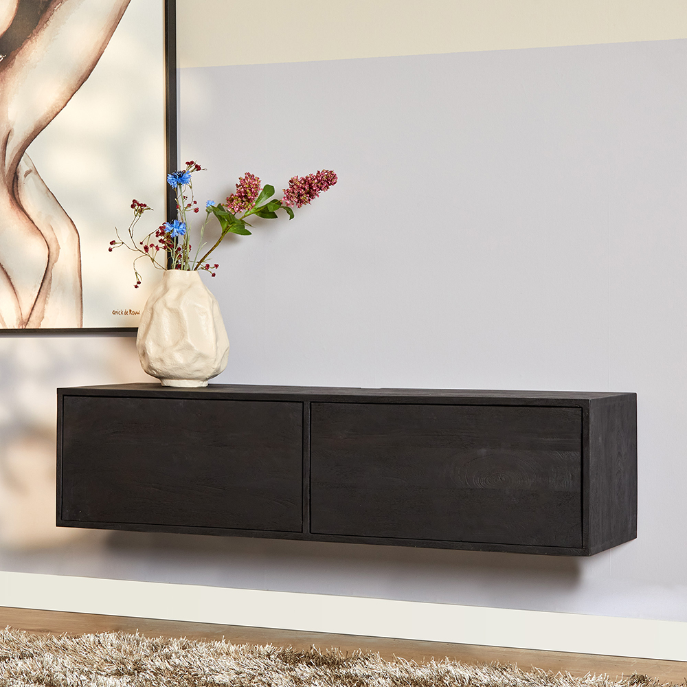 Zwevend Tv-meubel All Black 160