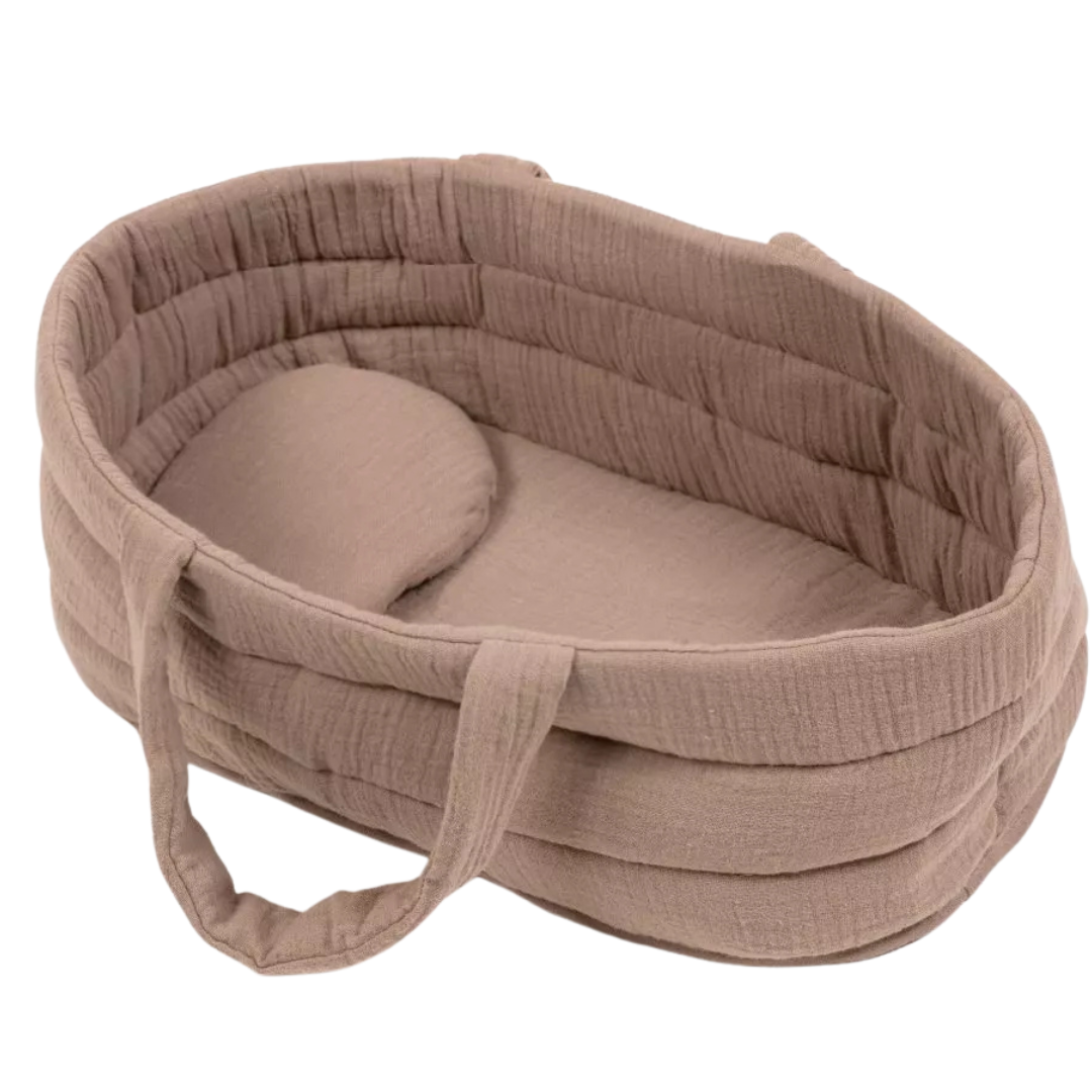 minikane poppenreiswieg mokka - 36 cm