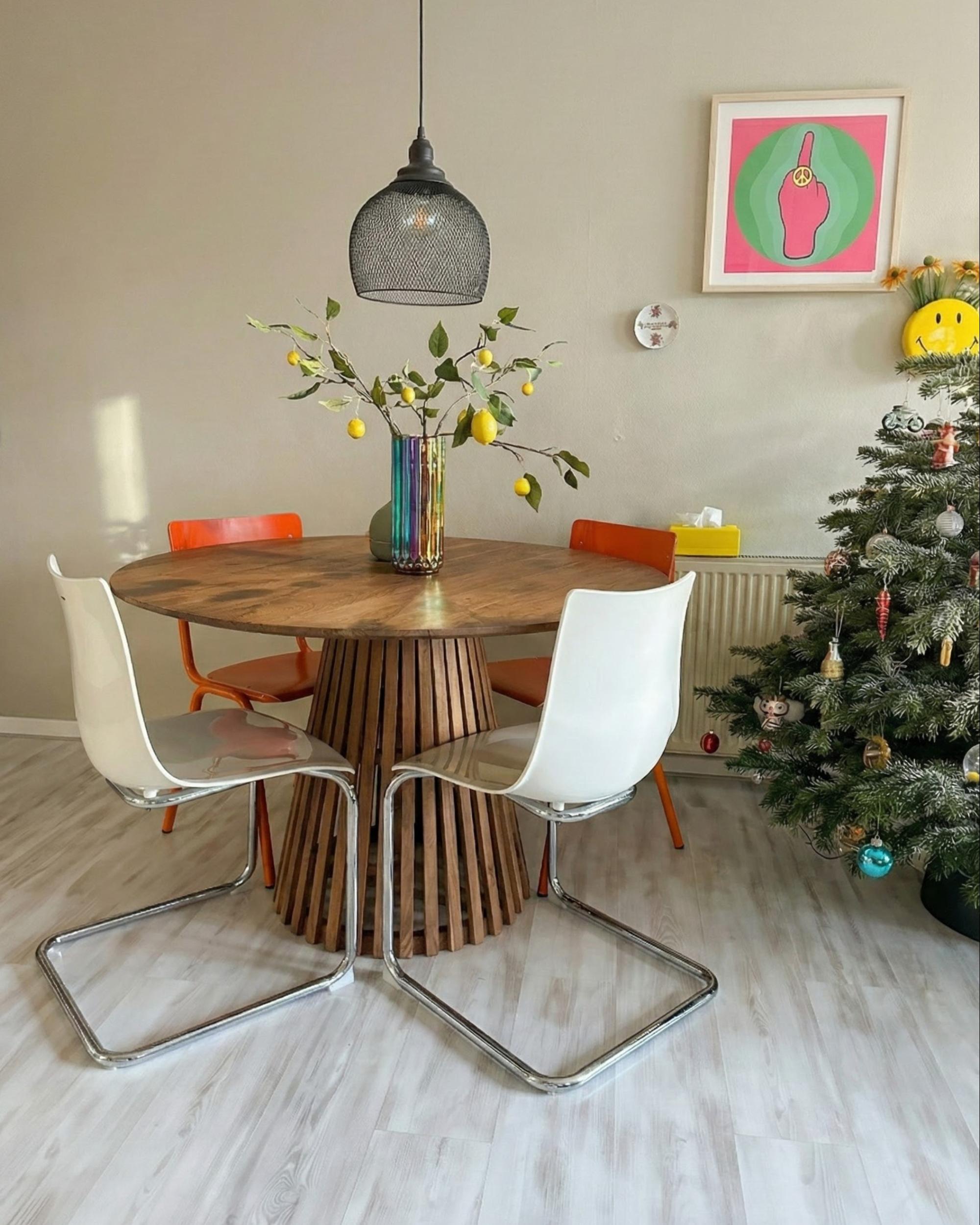 Eettafel MESILLA Bruin 120 cm Acaciahout 120 cm
