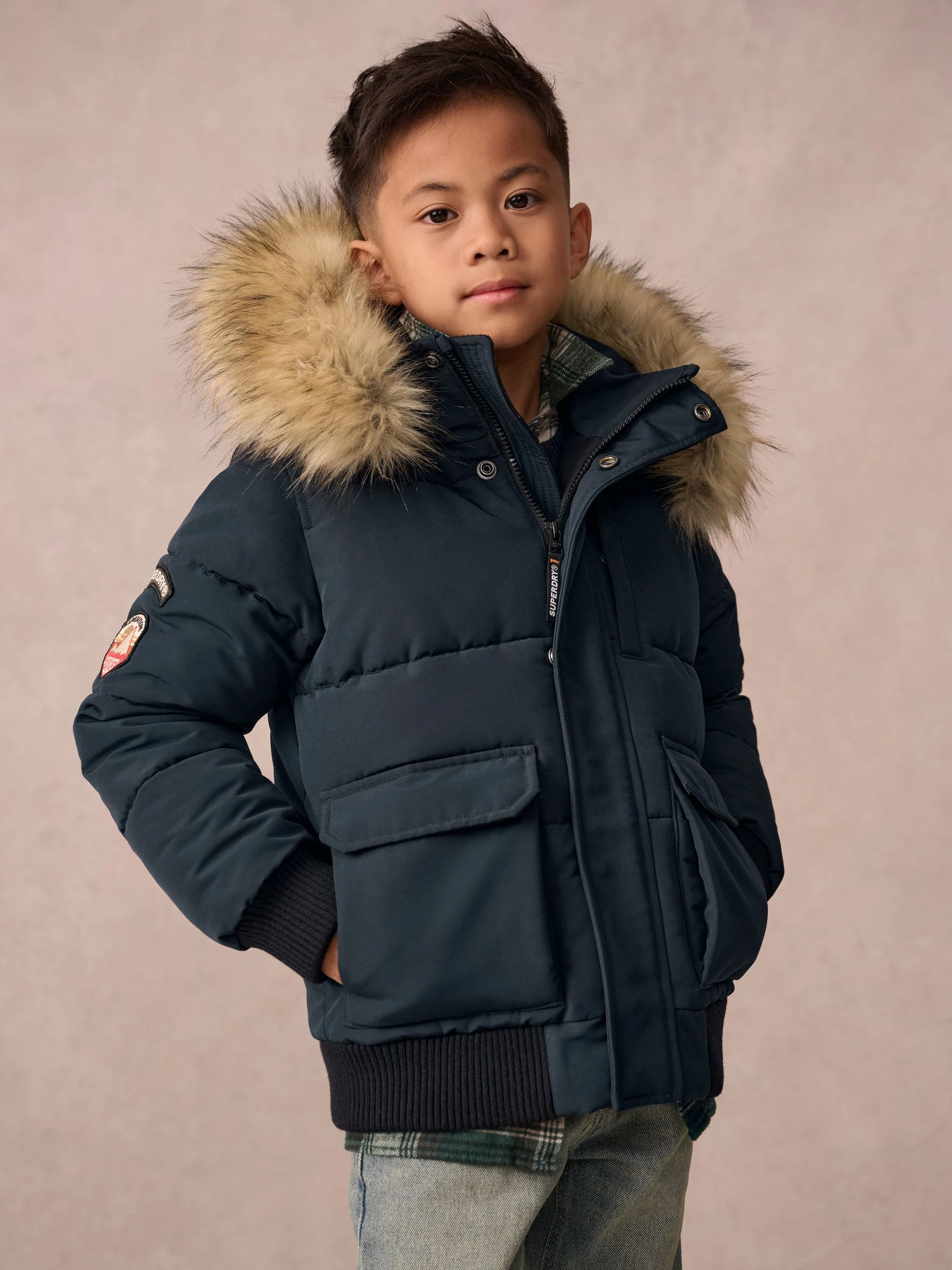 Marineblauw - Superdry Everest bomberjack