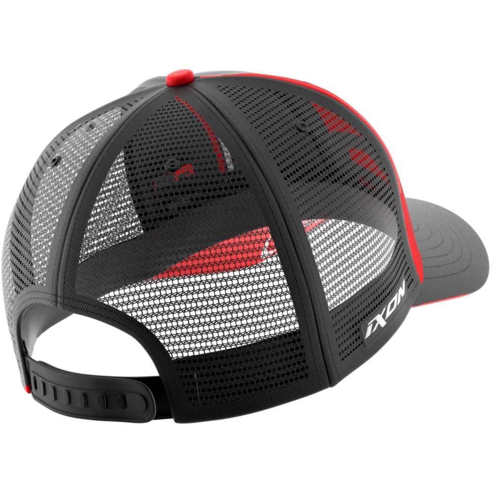 Ixon - Casquette Mesh Aprilia 23 Noir / Rouge fluo