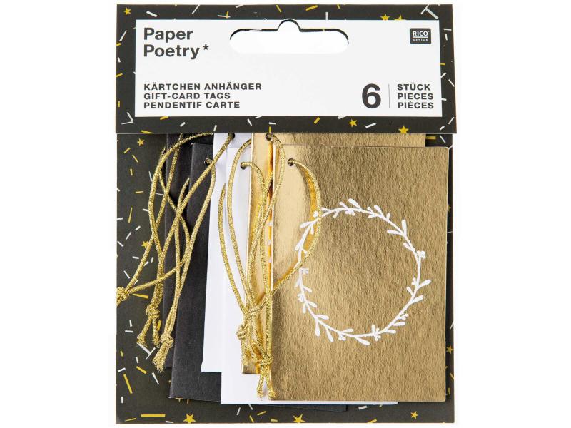 Rico Design Geschenkanhänger Paper Poetry 5 x 7.5 cm, 6 Stü Kärtchen-Anhänger