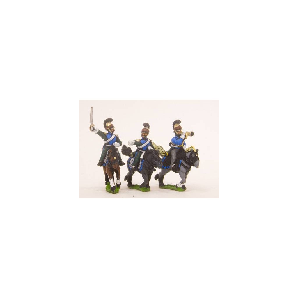 French: Cavalry: Command: Line Lancer Officer, Standard Bearer & Trumpeter