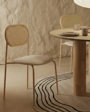 Set van 2 eetkamerstoelen ADAVER Metaal Lichtbruin