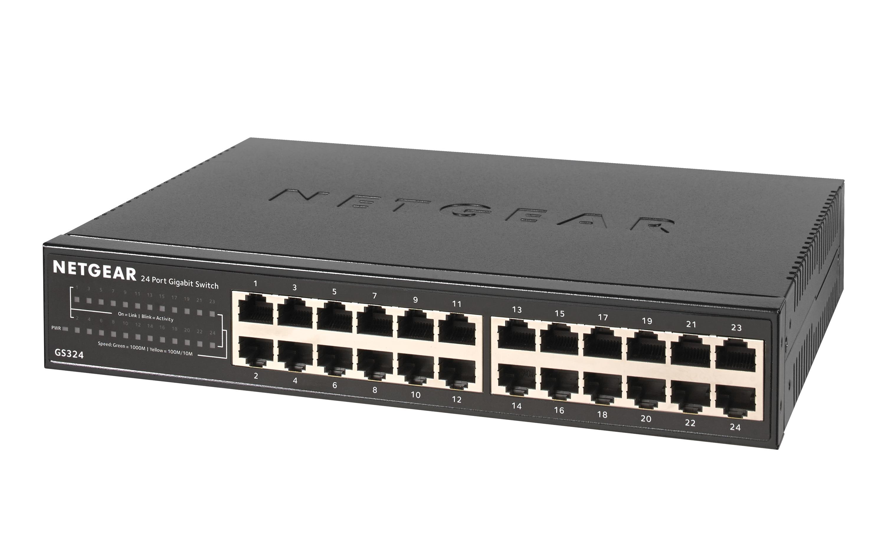 Switch GS324-200EUS 24 PortNETGEAR Unmanaged Gigabit-Ethernet-Switch mit 24 Ports (GS324)