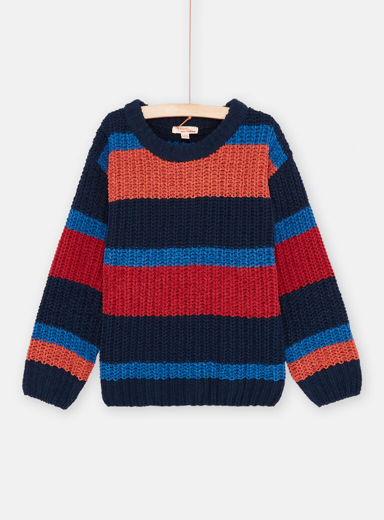 Pull multicolore à rayures garçon