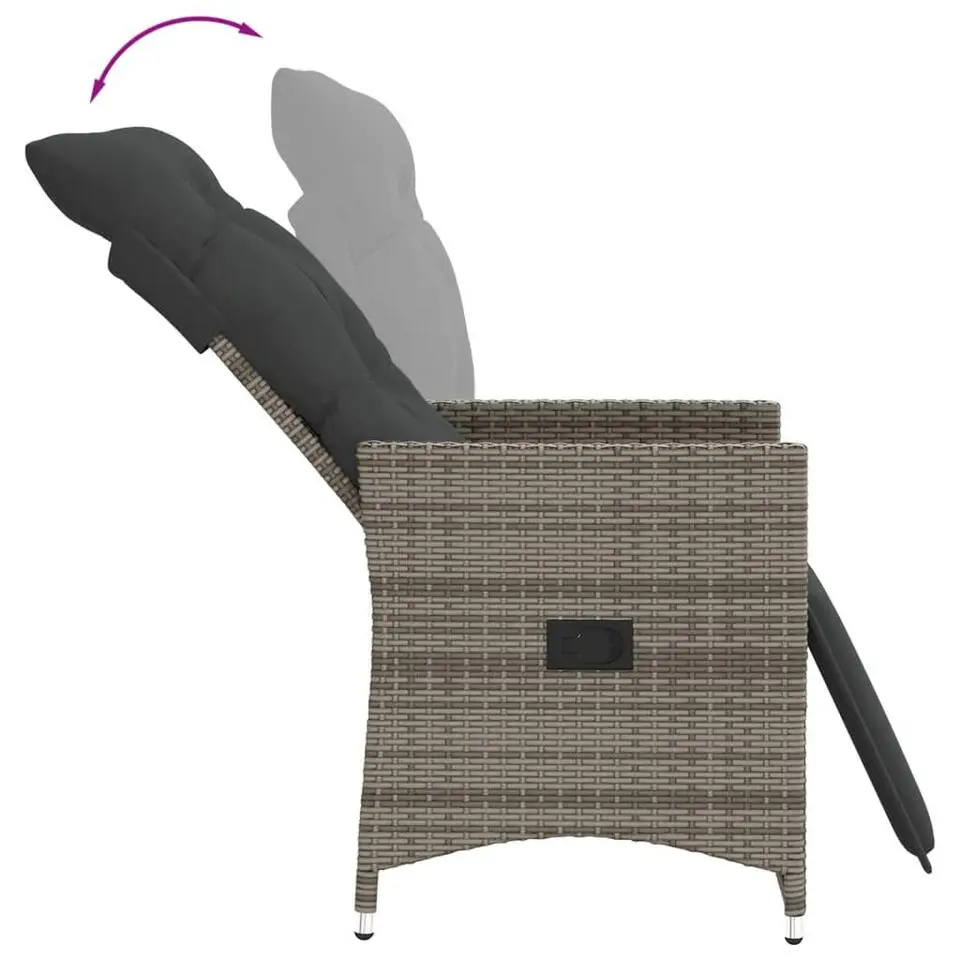 vidaXL - Tuinstoel - Grijs - Poly rattan