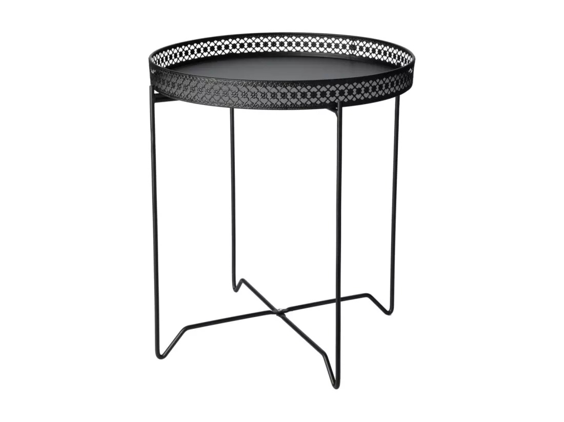 Table d'appoint rond noir
