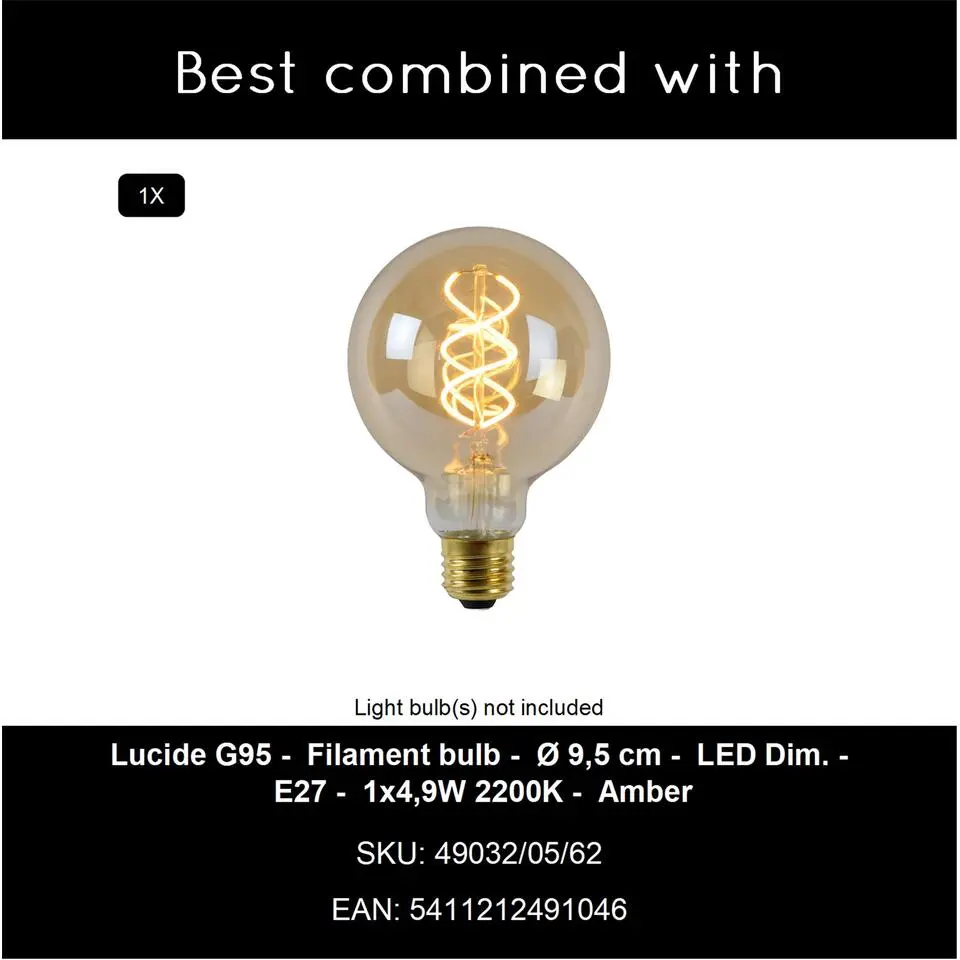 Lucide ROSAS Hanglamp - Zwart