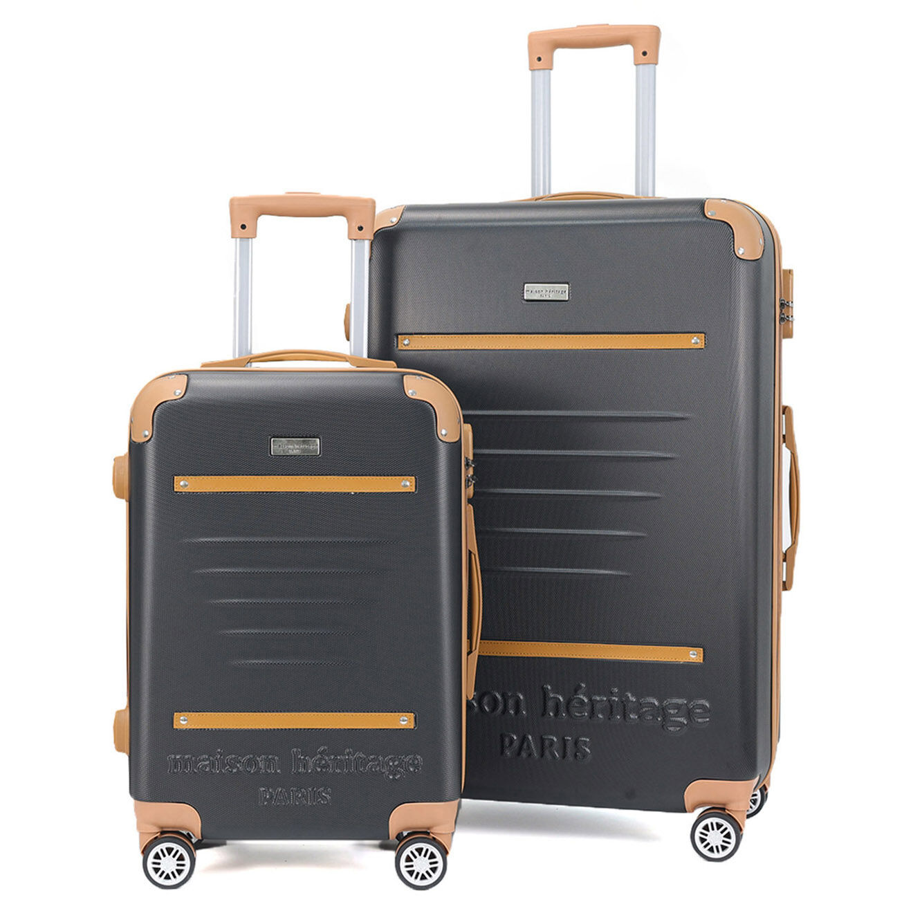 Maison Héritage 2 Valises 4 roues doubles Trocadéro 55/75 cm noires